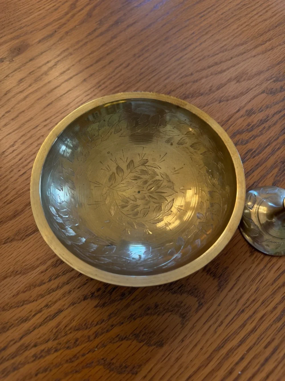 Vintage Brass Decor Set | Bud Vase + Trinket Dish | Boho Home Styling - Picture 3 of 11